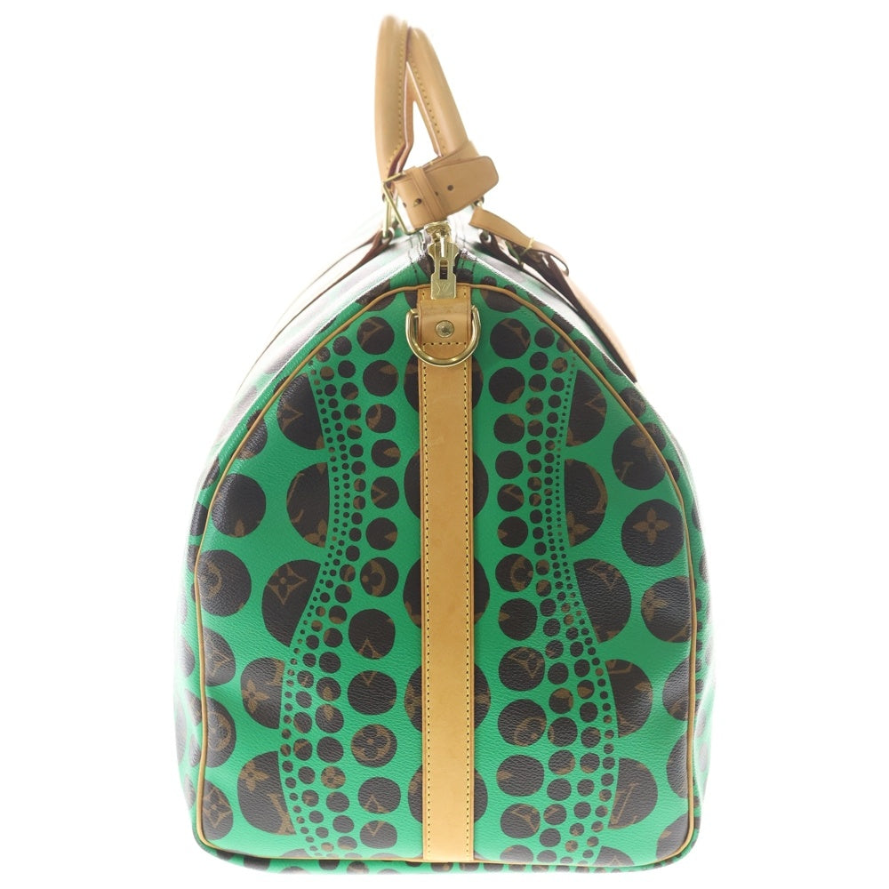 LOUIS VUITTON(ルイヴィトン) ×YK 草間彌生 モノグラム キーポル55 PVC レザー ボストンバッグ ブラウン/グリーン M40696 レディース