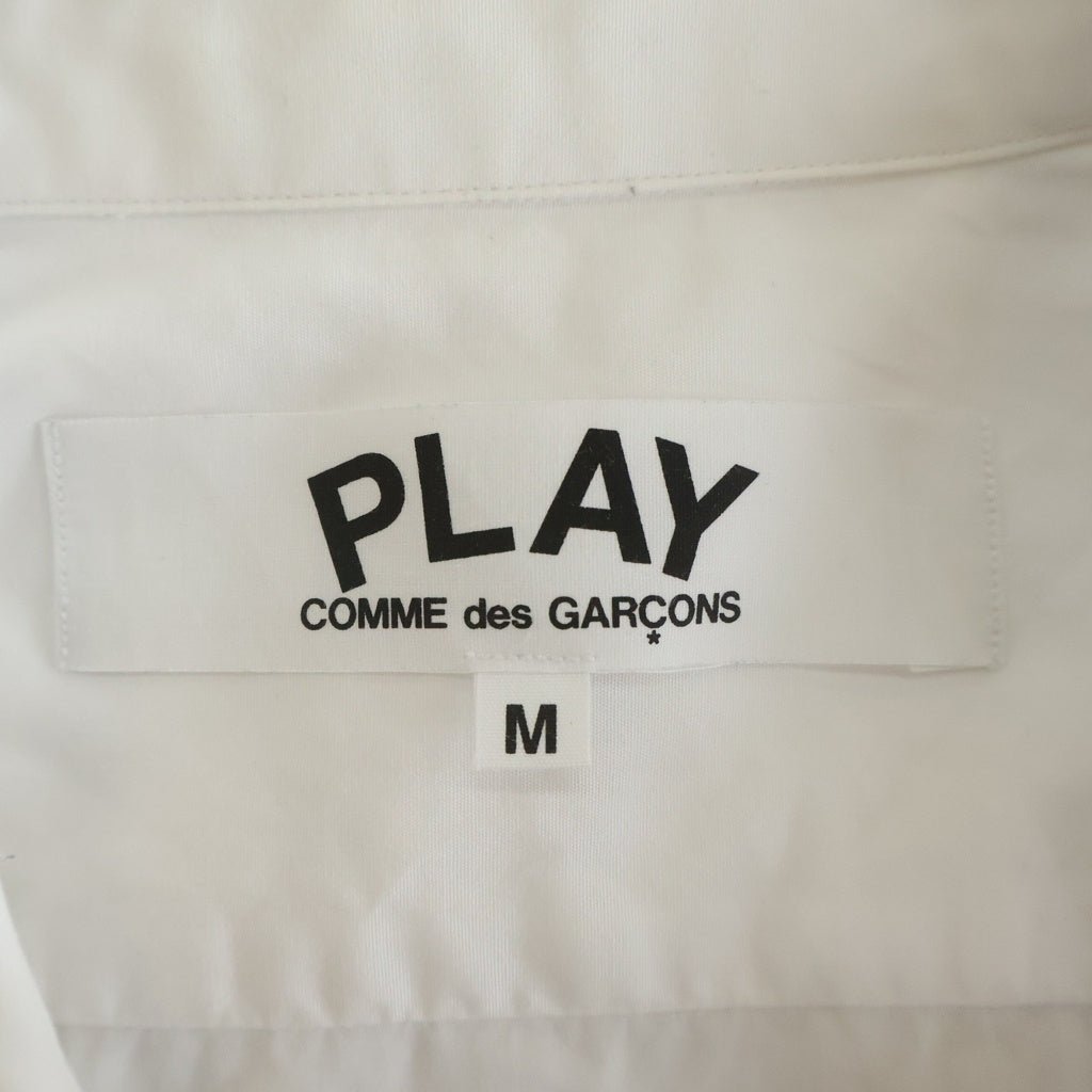 PLAY COMME des GARCONS(プレイコムデギャルソン) ハートワッペンロゴ 長袖シャツ ホワイト