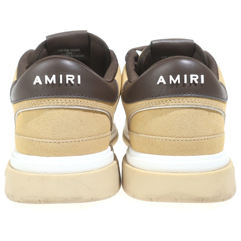 AMIRI(アミリ) 25AW ラバーロゴ スエードレザー ローカットシューズ スニーカー ベージュ/ブラウン