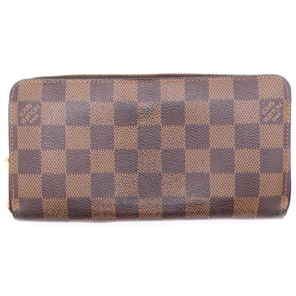 LOUIS VUITTON(ルイヴィトン) ダミエ ラウンドファスナーウォレット ロングウォレット 長財布 カードケース ブラウン PVCレザー N60015 ゴールド金具 レディース