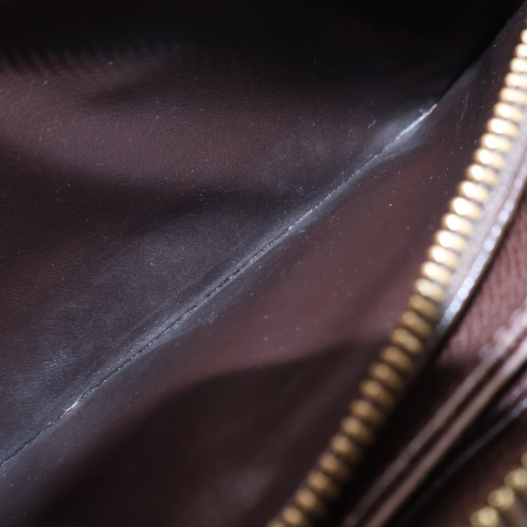 LOUIS VUITTON(ルイヴィトン) ダミエ ラウンドファスナーウォレット ロングウォレット 長財布 カードケース ブラウン PVCレザー N60015 ゴールド金具 レディース