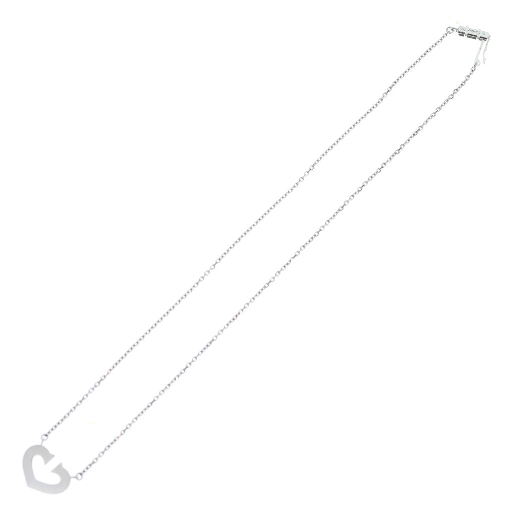 Cartier(カルティエ) カルティエ Cハート ネックレス ペンダント チェーン ホワイトゴールド 750WG レディース
