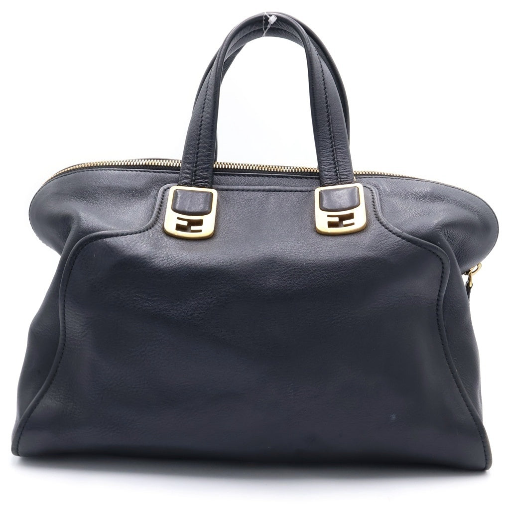 FENDI(フェンディ) カメレオン 2WAYハンドバッグ ショルダーバッグ ベージュ レザー 8BL110-GZ3 ゴールド金具 レディース