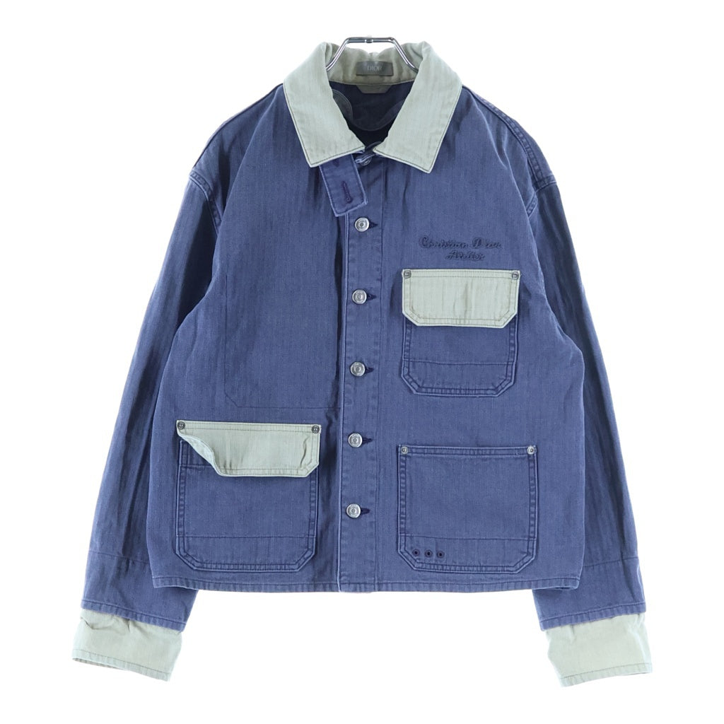 DIOR(ディオール) 23SS ヘリンボーンカバーオール ブルー #44 313D485AY519 レディース