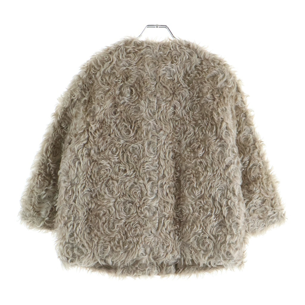 PRADA(プラダ) ノーカラーブルゾン ベージュ ウール×モヘア APD1 2007 3308 レディース