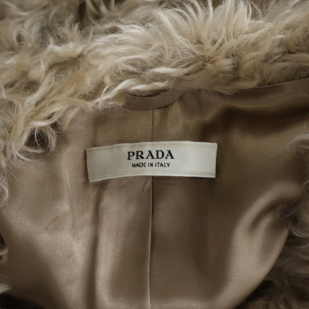 PRADA(プラダ) ノーカラーブルゾン ベージュ ウール×モヘア APD1 2007 3308 レディース