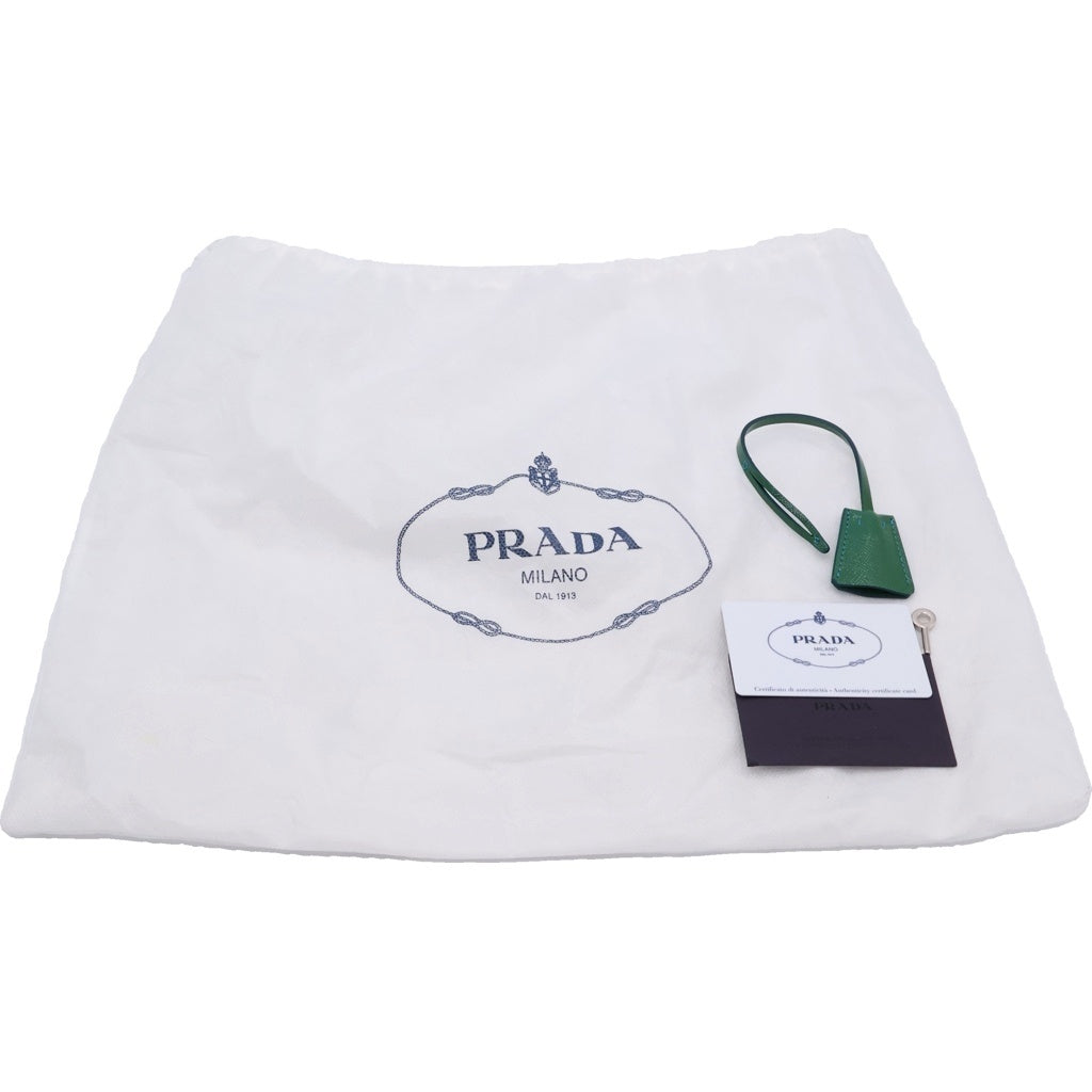 PRADA(プラダ) サフィアーノ ショルダーバッグ チェーンバッグ グリーン×ブルー パテントレザー 1BD147 シルバー金具 レディース