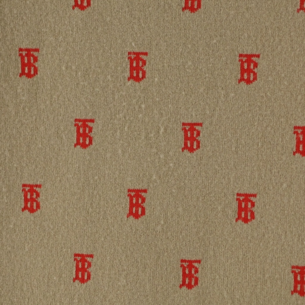 BURBERRY(バーバリー) TBモノグラム ロゴジャガード オーバーサイズ ニット カーディガン ベージュ/レッド 8021032 レディース