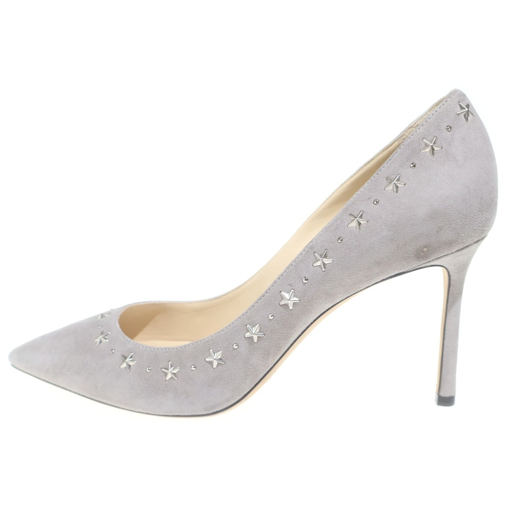 JIMMY CHOO(ジミーチュウ) スタースタッズ スエードレザー ヒール パンプス シューズ グレー レディース