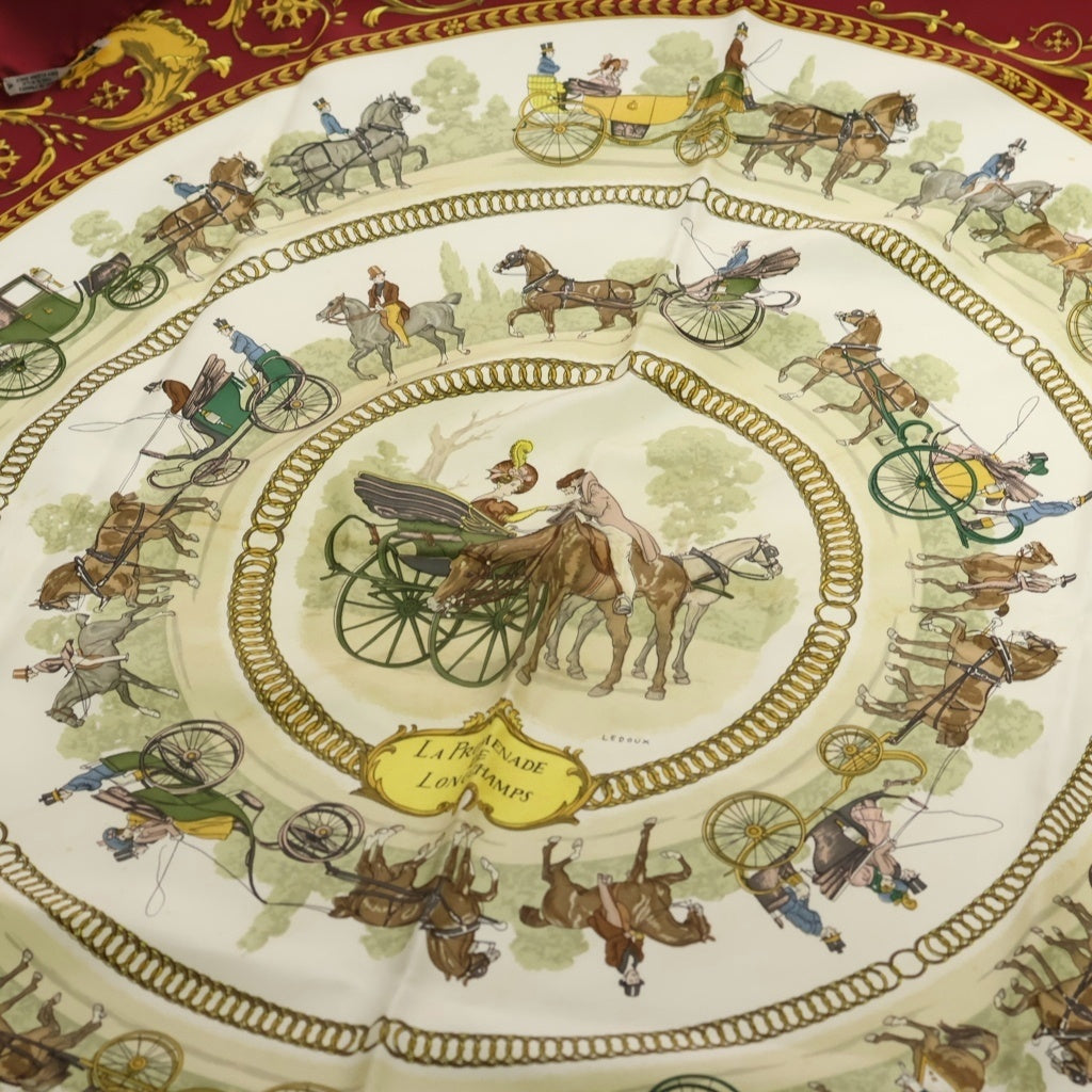 HERMES(エルメス) カレ90 LA PROMENADE DE LONGCHAMPS ロンシャンへの散歩 シルク スカーフ マルチカラー レディース