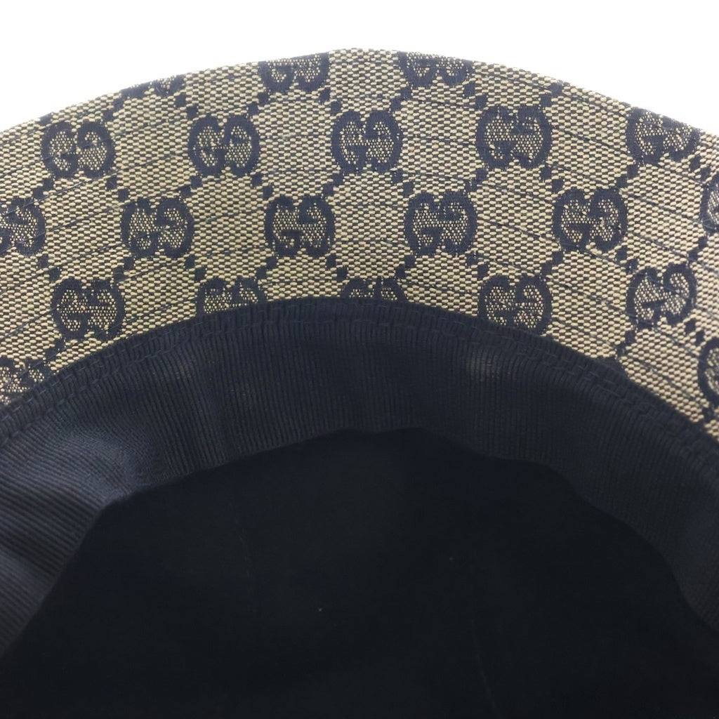 GUCCI(グッチ) GGキャンバス シェリーライン バケットハット 帽子 ネイビー 030367
