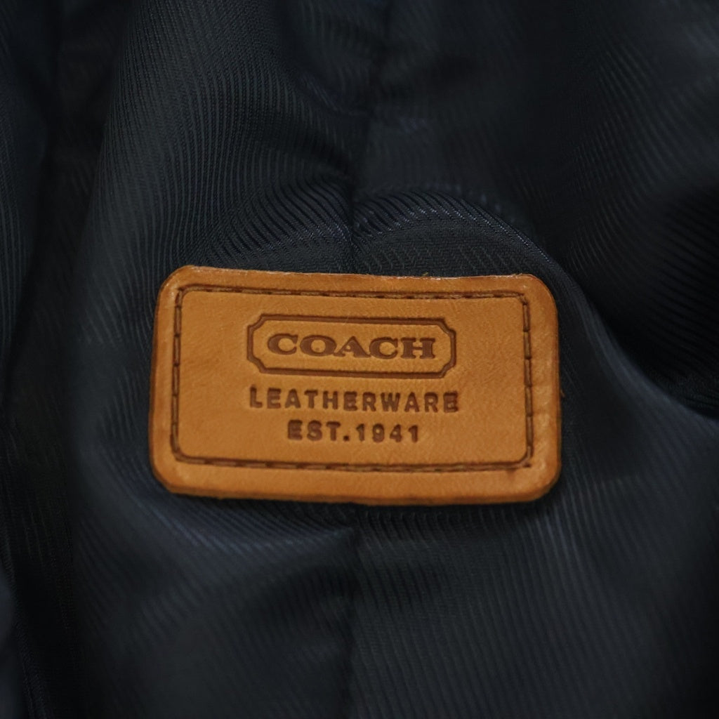 COACH(コーチ) シグネチャー ロゴ キャンバス レザー ベースボールキャップ 帽子 インディゴ