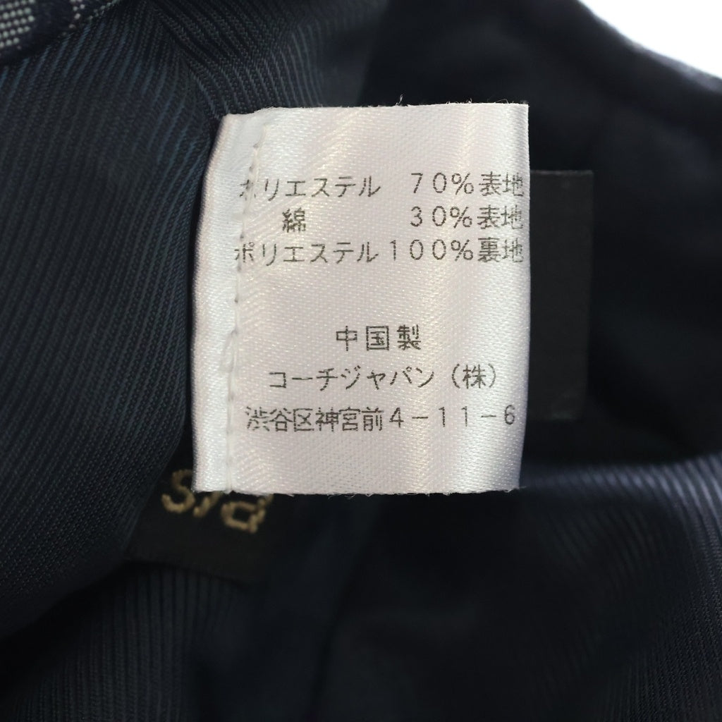 COACH(コーチ) シグネチャー ロゴ キャンバス レザー ベースボールキャップ 帽子 インディゴ