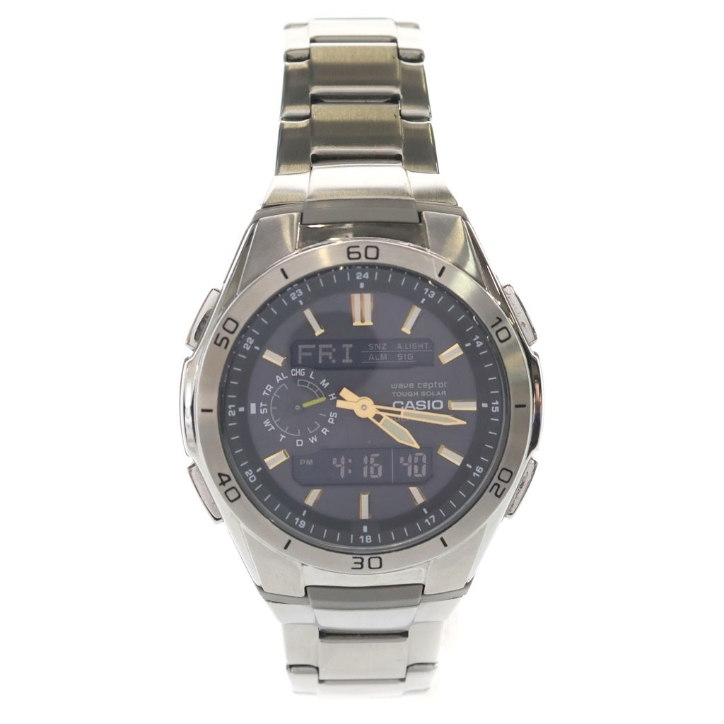 CASIO(カシオ) ウェーブセプター MULTIBAND6 デジタル アナログ タフソーラー 腕時計 シルバー WVA-M650D-1A2JF