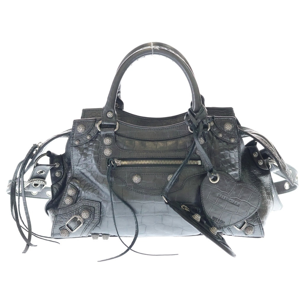 BALENCIAGA(バレンシアガ) ネオ カゴール シティ メタリックレザー 2WAY ハンド ショルダーバッグ グレー 736046 レディース