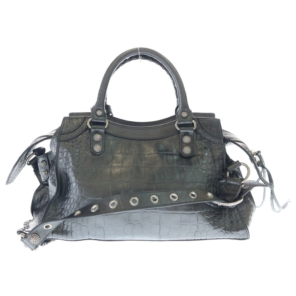 BALENCIAGA(バレンシアガ) ネオ カゴール シティ メタリックレザー 2WAY ハンド ショルダーバッグ グレー 736046 レディース