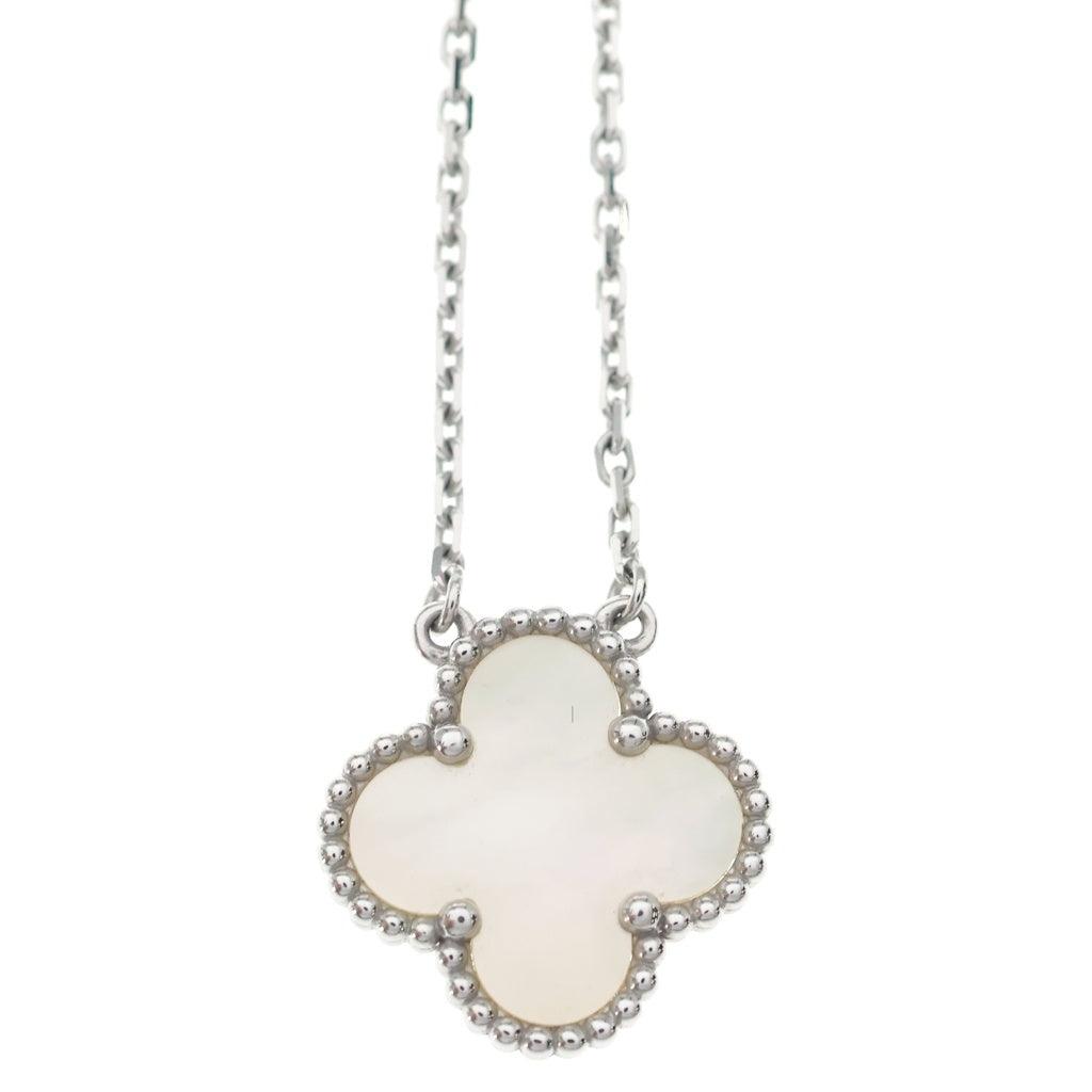Van Cleef & Arpels(ヴァンクリーフアンドアーペル) ヴィンテージアルハンブラ マザーオブパール ネックレス Au750 5.6g JD631253 箱 レディース