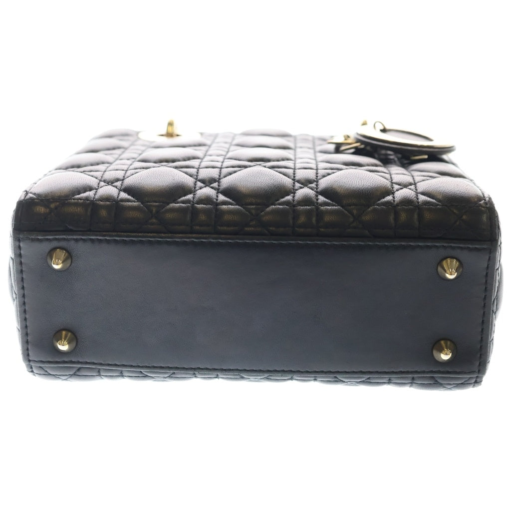 Christian Dior(クリスチャンディオール) ABC マイレディディオール スモール 黒 ラム ID-0211 レディース