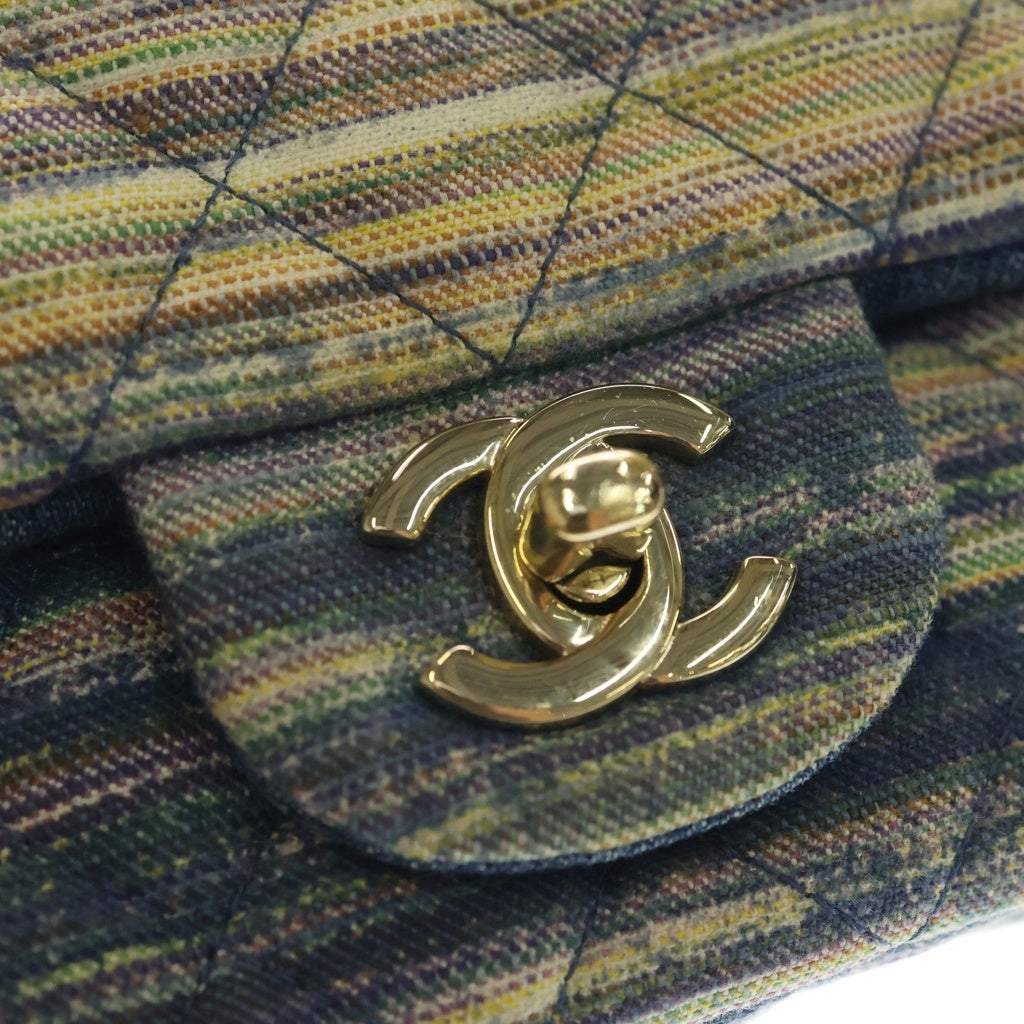 CHANEL(シャネル) ミニマトラッセ チェーン ショルダーバック シングル フラップ デニム マルチカラー ネイビー A69900 レディース