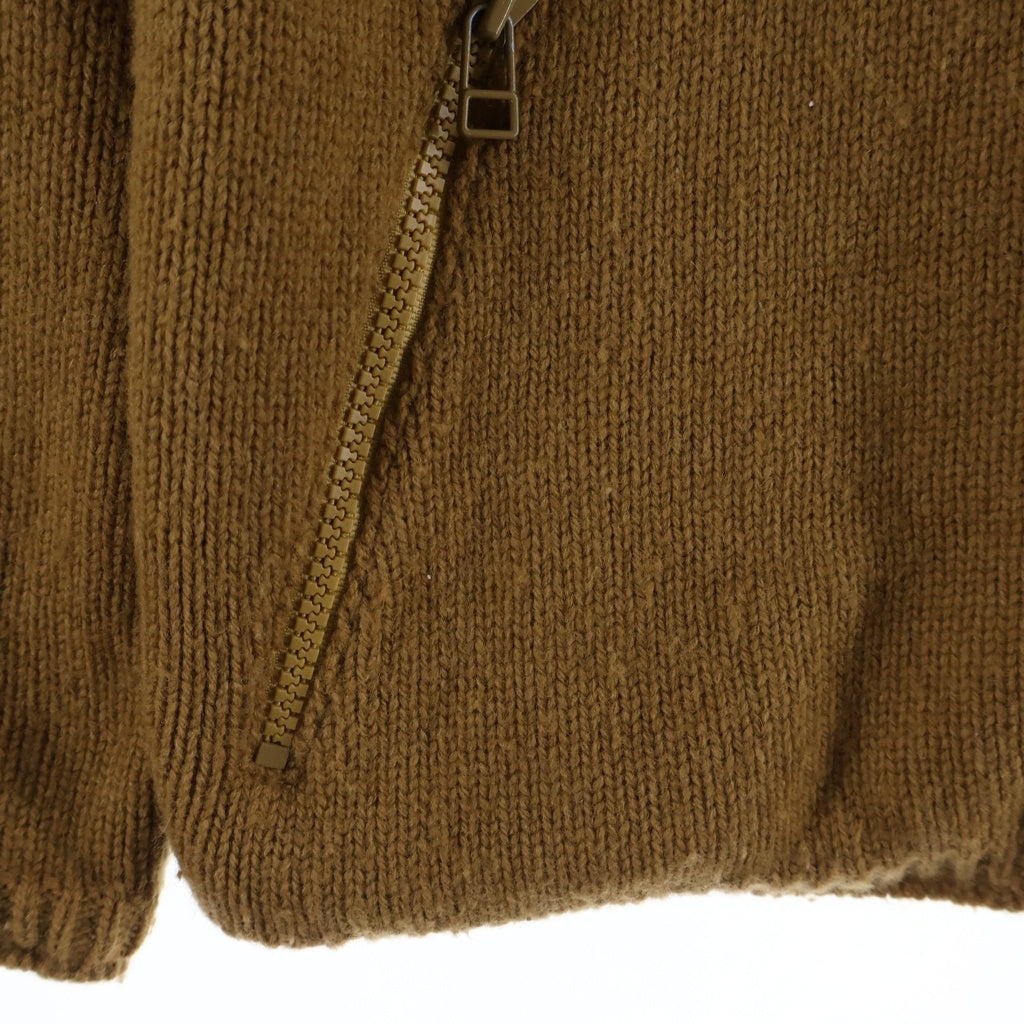 BURBERRY(バーバリー) BLUE LABEL ウールニットブルゾン ジャケット 裏地ノヴァチェック ロゴ刺繍 ジップアップ ブラウン FBF53-690 レディース