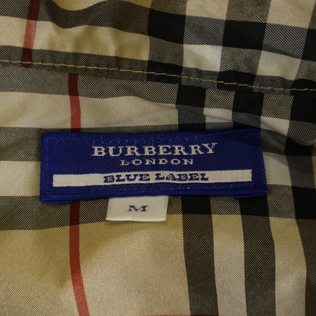 BURBERRY(バーバリー) BLUE LABEL ウールニットブルゾン ジャケット 裏地ノヴァチェック ロゴ刺繍 ジップアップ ブラウン FBF53-690 レディース
