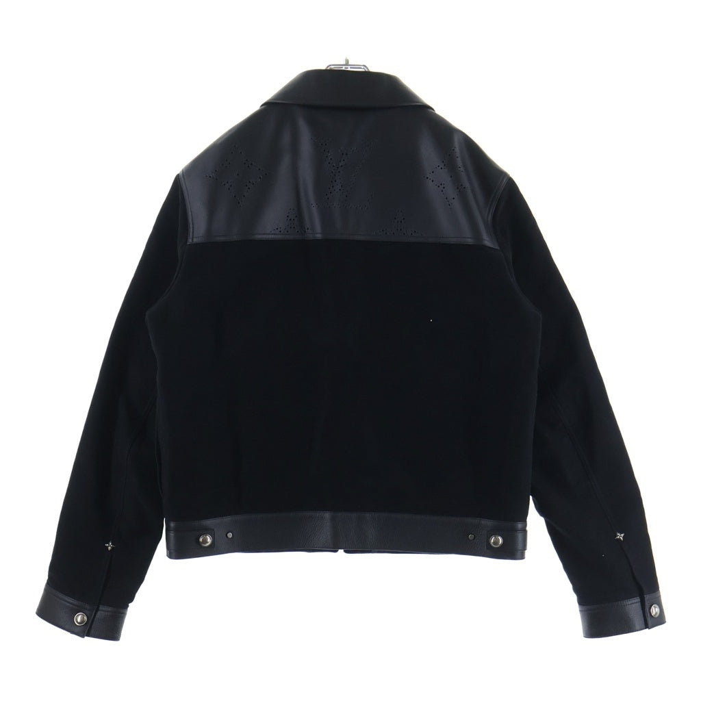 LOUIS VUITTON(ルイヴィトン) 26SS MNG MACRO MIX LEATHER WORKWEAR BLOUSON モノグラム ミックスレザー ワークウェアブルゾン レザー切り替え ブラック 1AIWFE