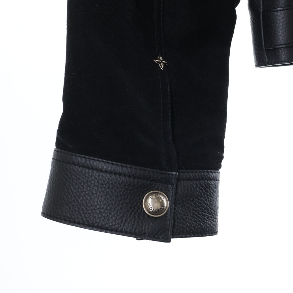 LOUIS VUITTON(ルイヴィトン) 26SS MNG MACRO MIX LEATHER WORKWEAR BLOUSON モノグラム ミックスレザー ワークウェアブルゾン レザー切り替え ブラック 1AIWFE