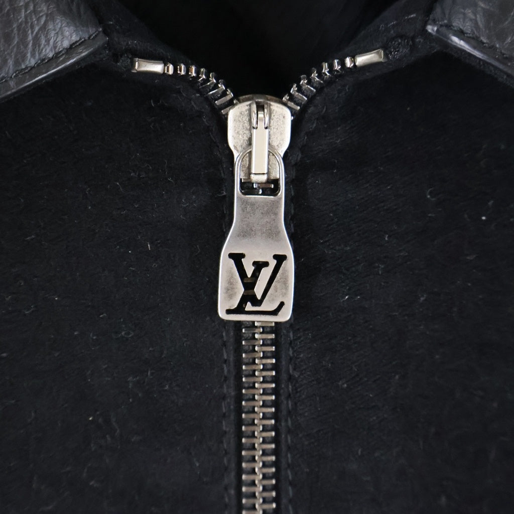 LOUIS VUITTON(ルイヴィトン) 26SS MNG MACRO MIX LEATHER WORKWEAR BLOUSON モノグラム ミックスレザー ワークウェアブルゾン レザー切り替え ブラック 1AIWFE