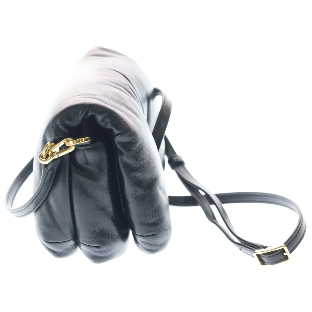 LOEWE(ロエベ) アナグラム パファーゴヤ ミニ ショルダーバッグ ブラック レザー ゴールド金具 レディース