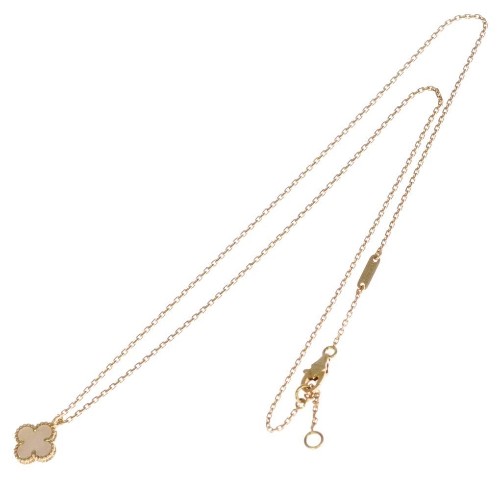 Van Cleef & Arpels(ヴァンクリーフアンドアーペル) スウィートアルハンブラ マザーオブパール ネックレス ペンダント チェーン イエローゴールド Au750 VCARF レディース