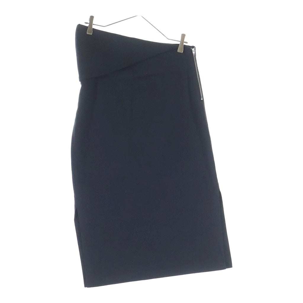 LEMAIRE(ルメール) Side Slit Long Skirt サイドスリット 変形ロングスカート コットン レーヨン ウール ブラック SK292 LF842 レディース