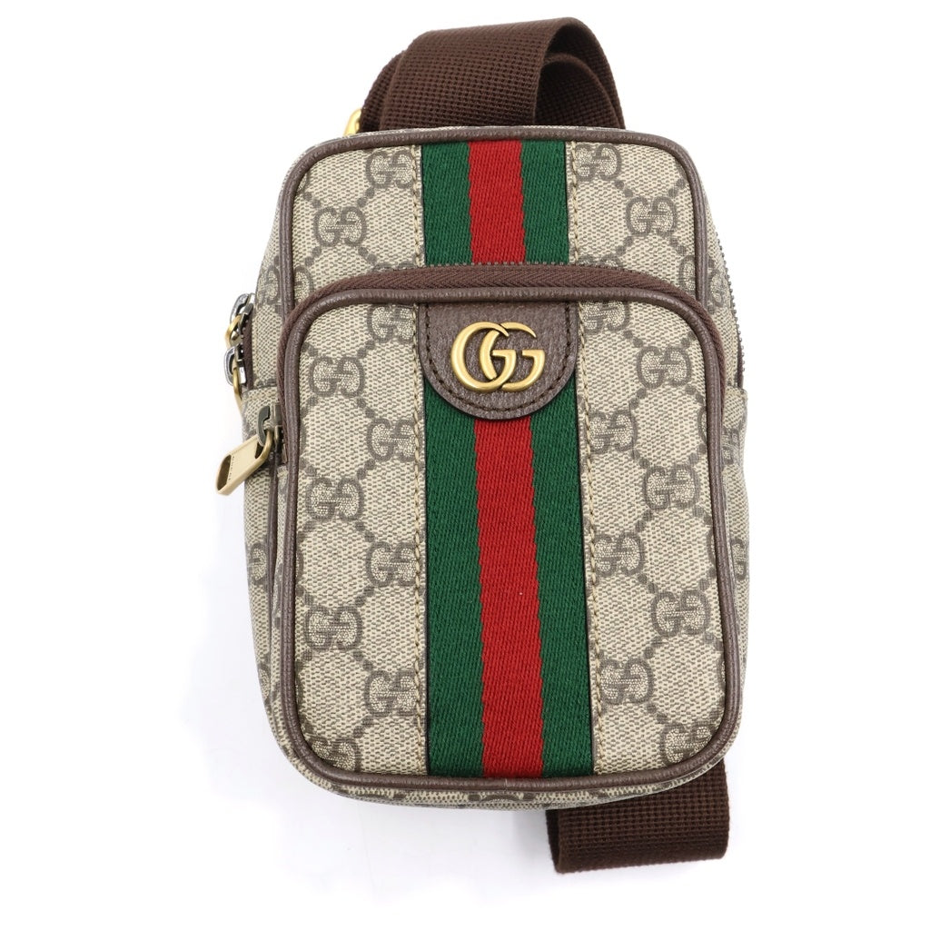GUCCI(グッチ) GGスプリーム オフィディア ショルダーバッグ シェリーライン ゴールド金具 ブラウン 752565 レディース