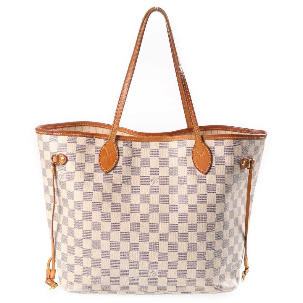 LOUIS VUITTON(ルイヴィトン) ネヴァーフルMM ダミエ ハンドバッグ トートバッグ アイボリー レザー×PVC N51107 ゴールド金具 レディース