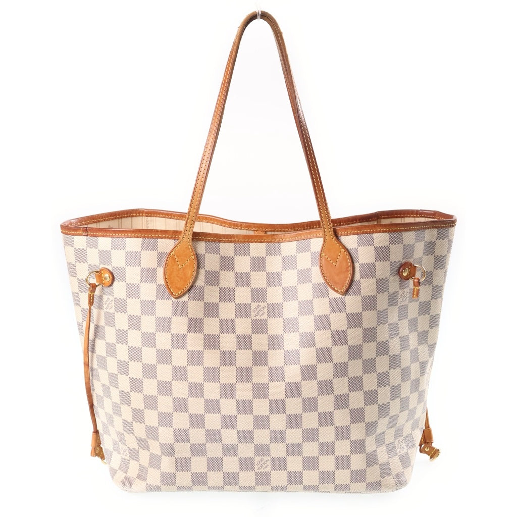 LOUIS VUITTON(ルイヴィトン) ネヴァーフルMM ダミエ ハンドバッグ トートバッグ アイボリー レザー×PVC N51107 ゴールド金具 レディース
