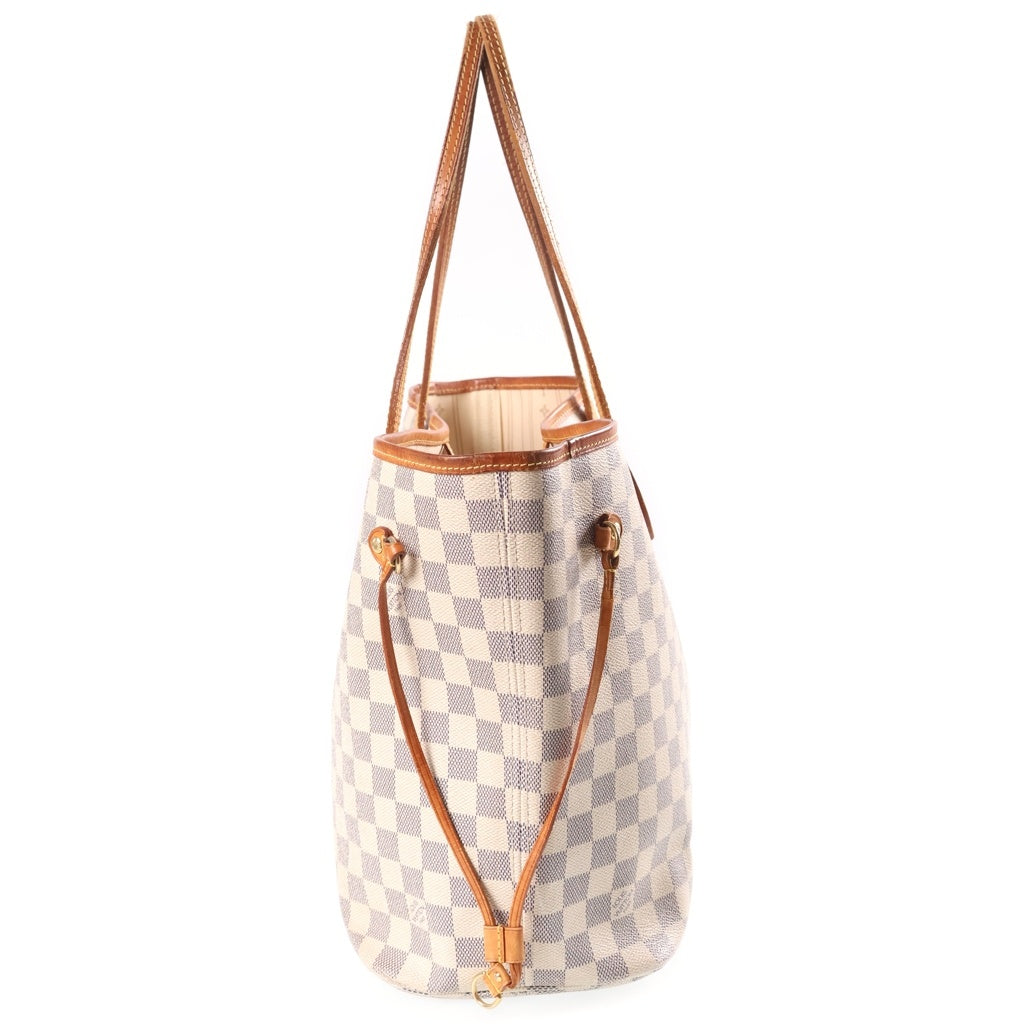 LOUIS VUITTON(ルイヴィトン) ネヴァーフルMM ダミエ ハンドバッグ トートバッグ アイボリー レザー×PVC N51107 ゴールド金具 レディース