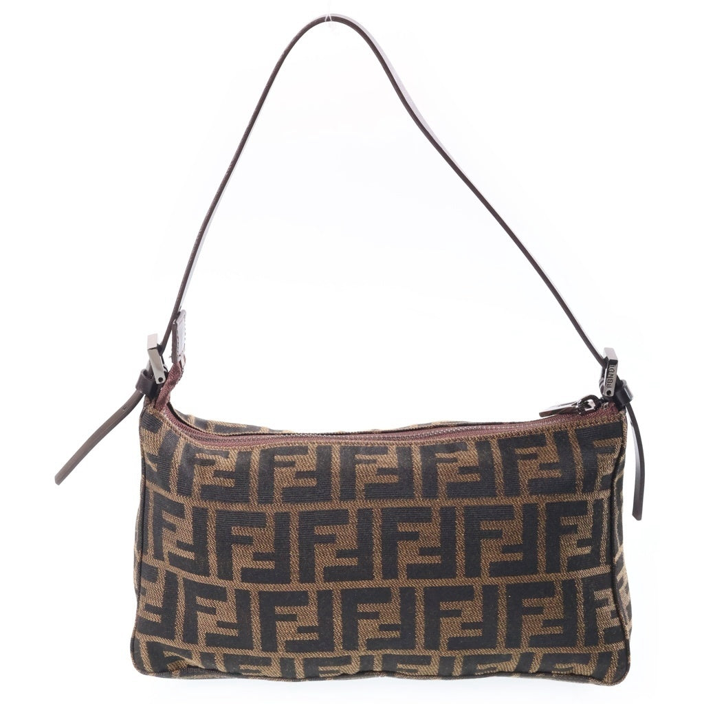 FENDI(フェンディ) ズッカ柄 ハンドバッグ ブラウン キャンバス×レザー 8BR156 レディース