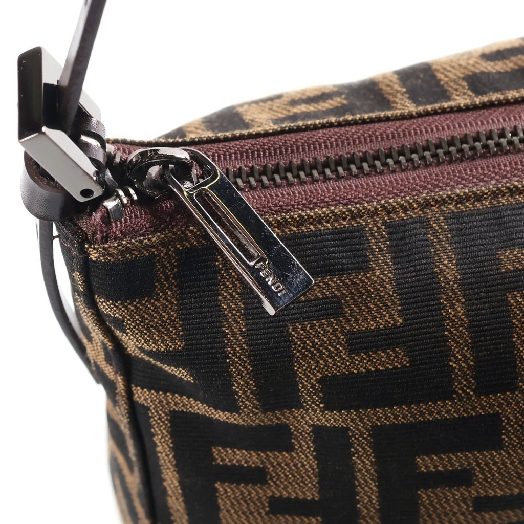 FENDI(フェンディ) ズッカ柄 ハンドバッグ ブラウン キャンバス×レザー 8BR156 レディース