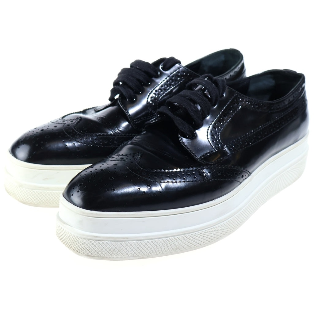 PRADA(プラダ) ウイングチップレースアップドレスシューズ ブラック レザー レディース