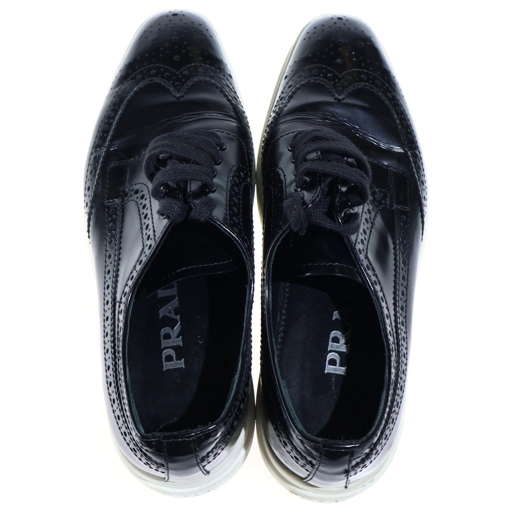 PRADA(プラダ) ウイングチップレースアップドレスシューズ ブラック レザー レディース