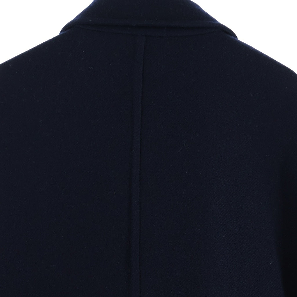 BRUNELLO CUCINELLI(ブルネロクチネリ) カシミヤ混 ウール ダブルブレスト ピーコート ネイビー