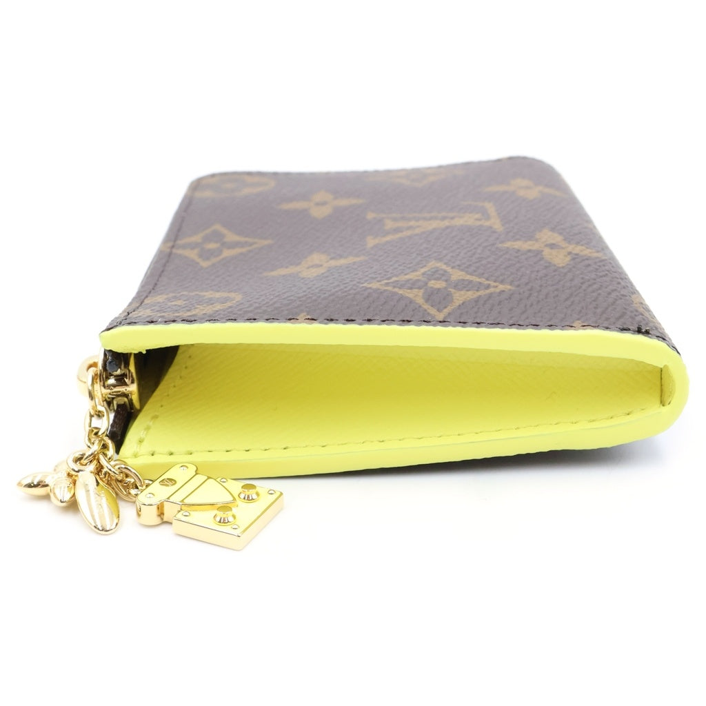 LOUIS VUITTON(ルイヴィトン) モノグラム ポルトフォイユ ノア コンパクト ウォレット 二つ折り財布 ブラウン×ライトイエロー レザー×PVC M29789 ゴールド金具 レディース