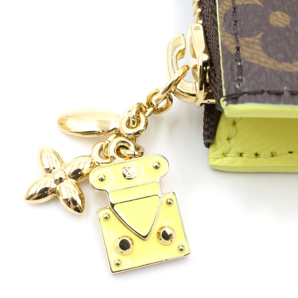 LOUIS VUITTON(ルイヴィトン) モノグラム ポルトフォイユ ノア コンパクト ウォレット 二つ折り財布 ブラウン×ライトイエロー レザー×PVC M29789 ゴールド金具 レディース