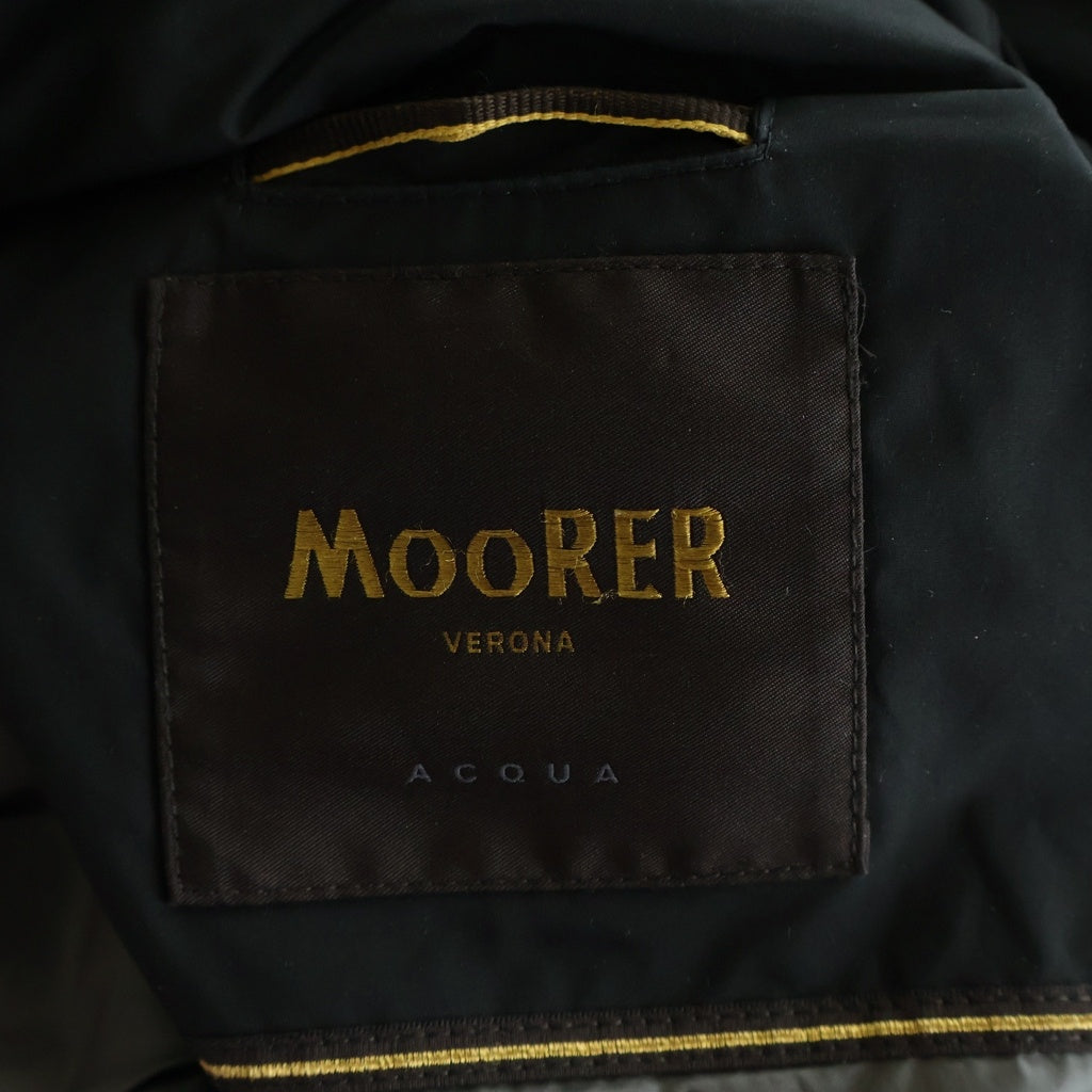 MOORER(ムーレー) AKARI-STP アカリ ファー フーデッド ベルテッド ジップアップ ダウン ロング ジャケット コート ブラック レディース
