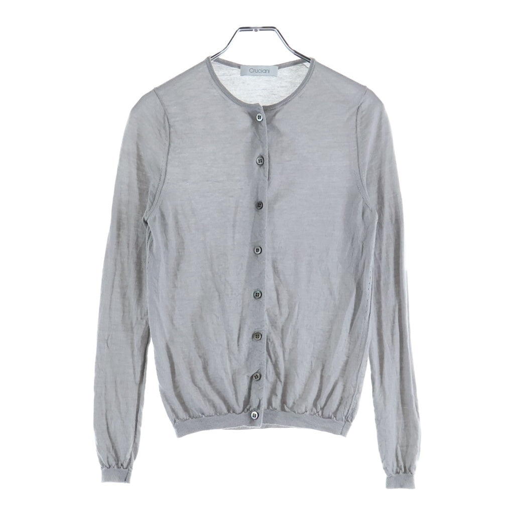 Cruciani(クルチアーニ) カシミヤ×シルク ニット 長袖 カーディガン #40 グレー レディース