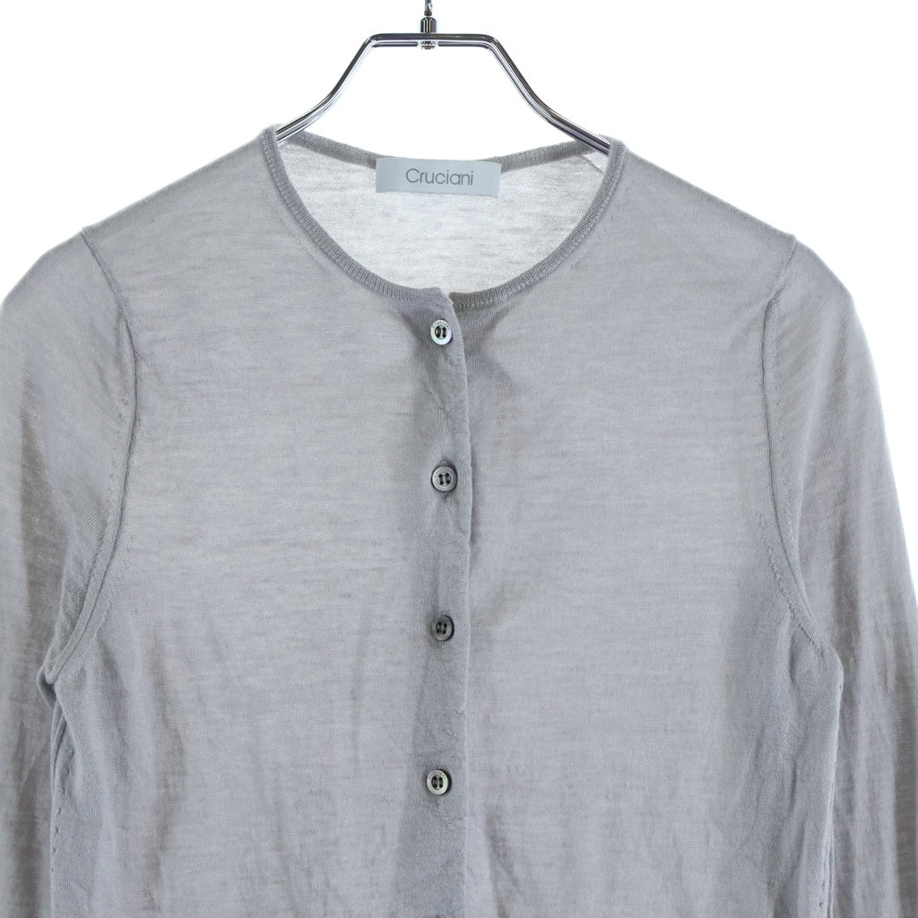 Cruciani(クルチアーニ) カシミヤ×シルク ニット 長袖 カーディガン #40 グレー レディース