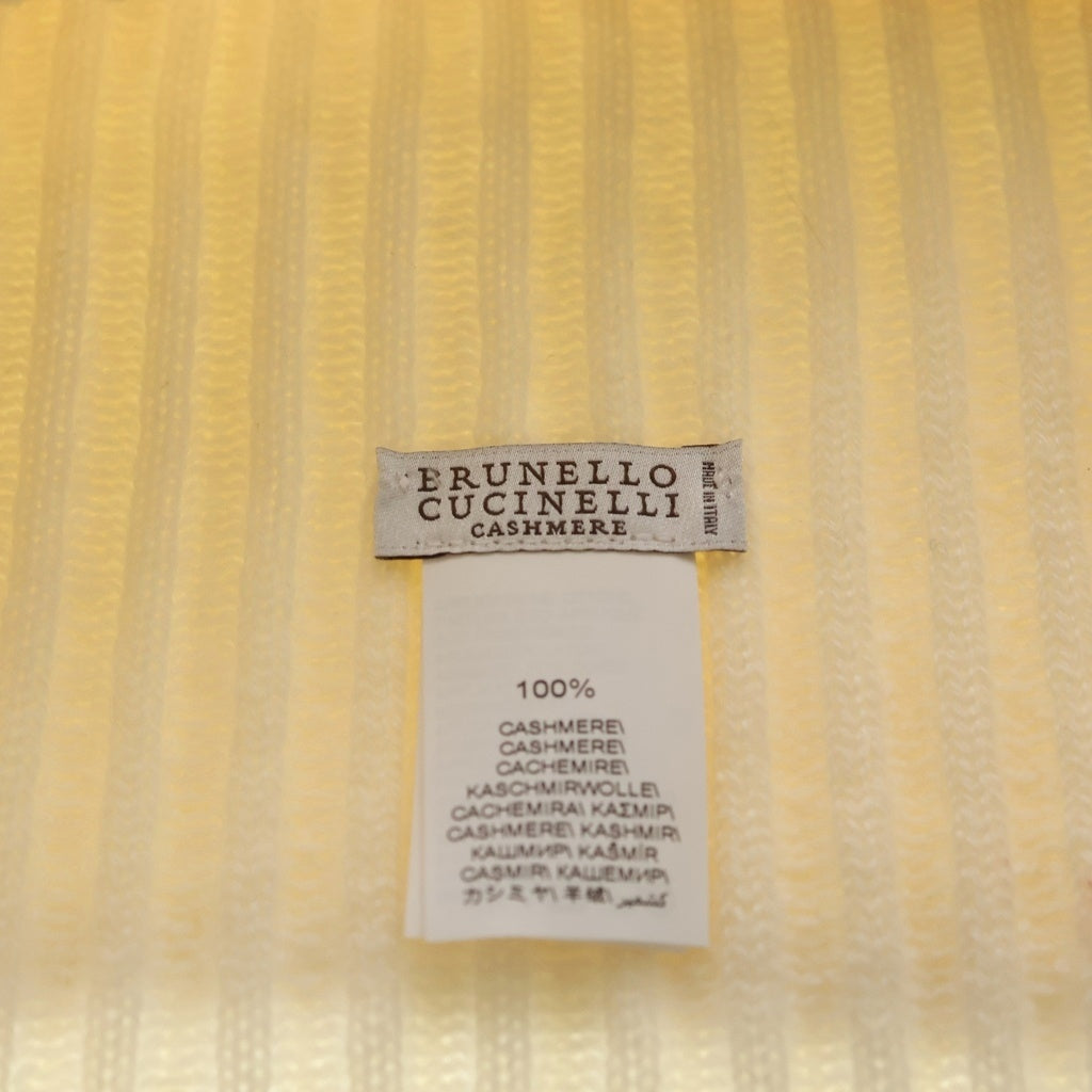 BRUNELLO CUCINELLI(ブルネロクチネリ) カシミヤ リブニット マフラー ネックウォーマー アイボリー レディース