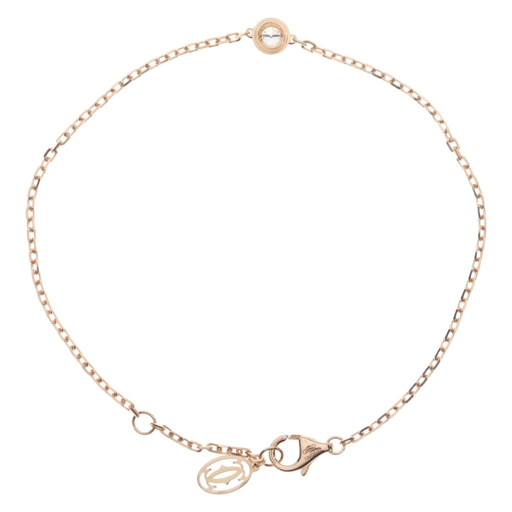 Cartier(カルティエ) ダムール LM 1Pダイヤモンド ブレスレット Au750 K18 ピンクゴールド 502GRV レディース
