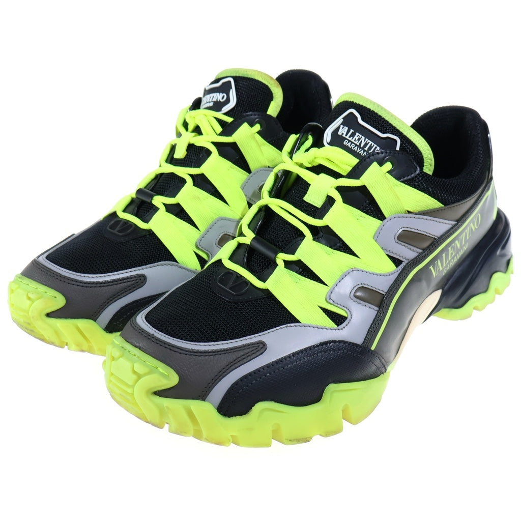 VALENTINO(ヴァレンティノ) ガラバーニ ダッドシューズ ハイカットスニーカー ブラック×ネオンイエロー #43