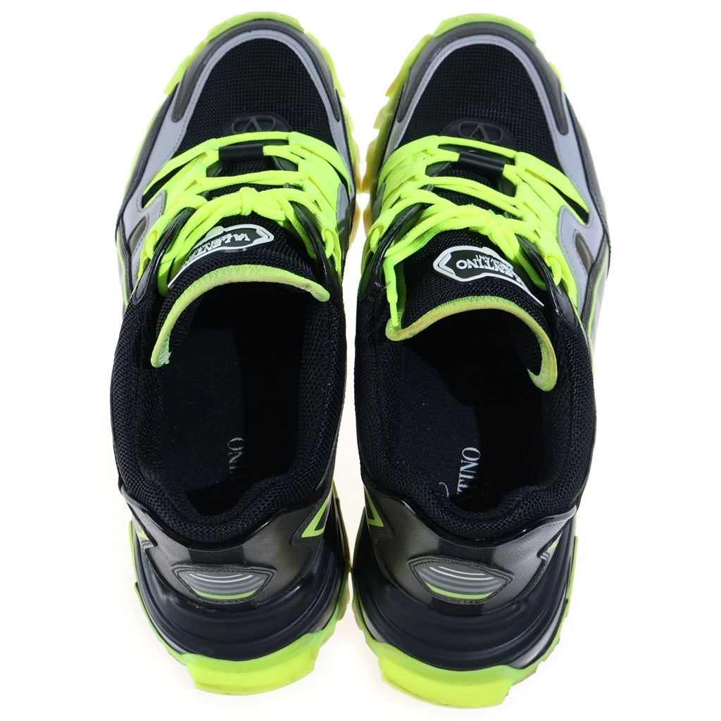 VALENTINO(ヴァレンティノ) ガラバーニ ダッドシューズ ハイカットスニーカー ブラック×ネオンイエロー #43