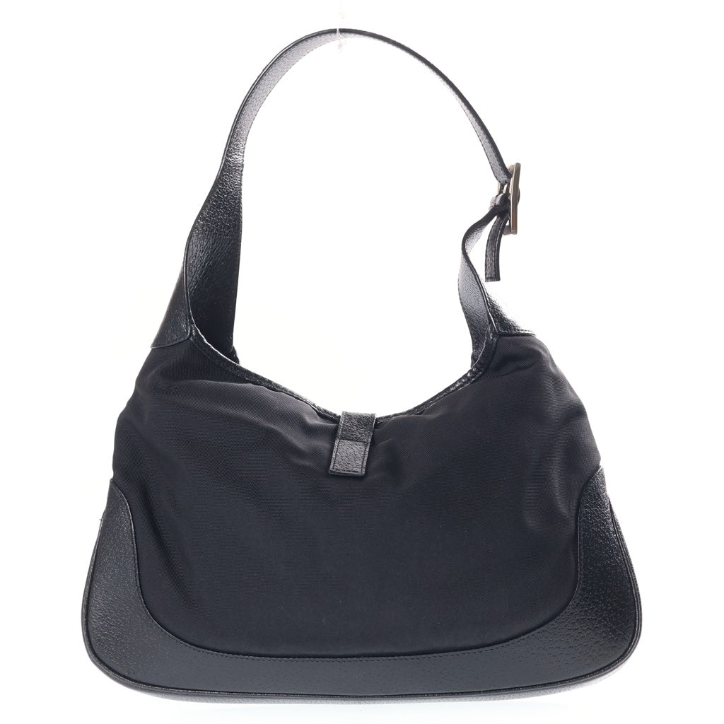 GUCCI(グッチ) ジャッキー ワンショルダーバッグ ハンドバッグ ブラック ナイロン×レザー 0013306 3444 シルバー金具 レディース